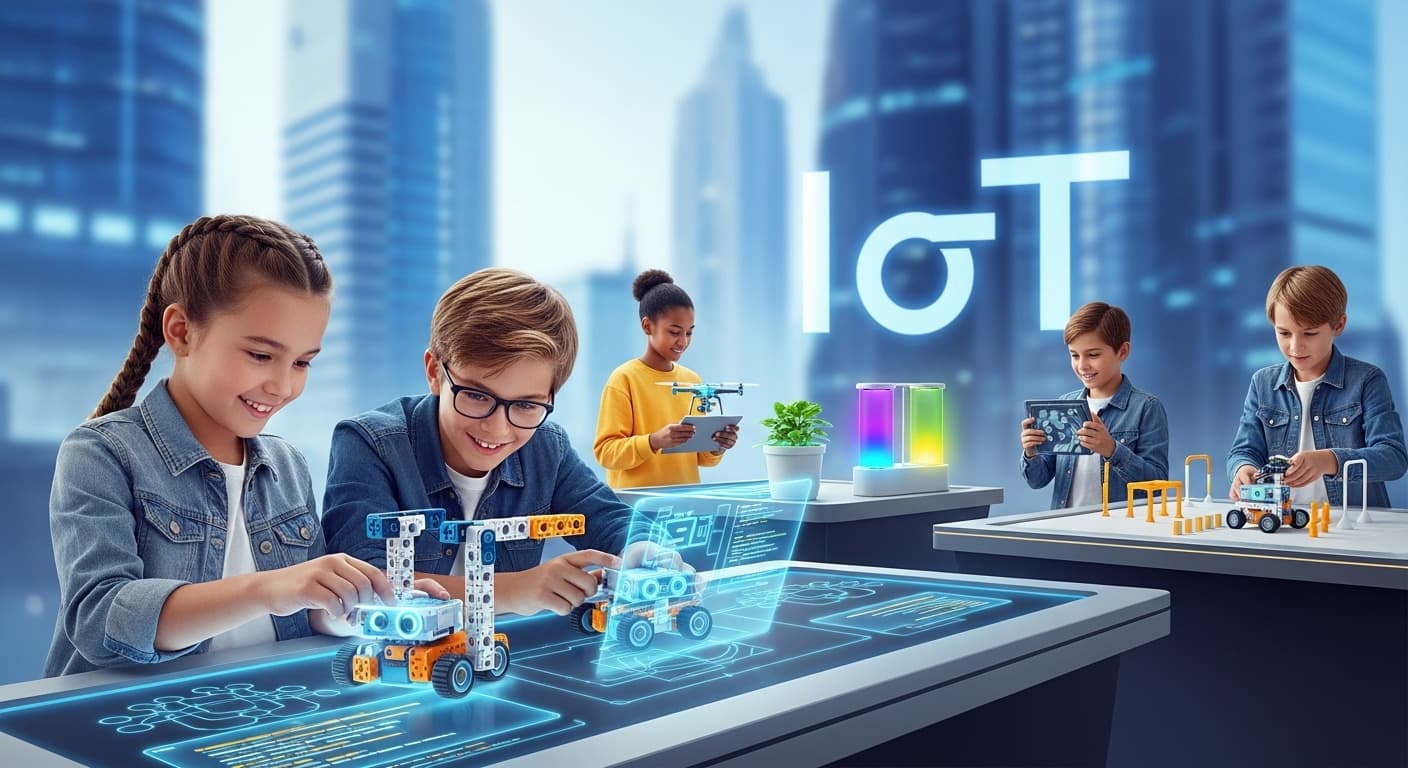 Students building Robotics and IoT